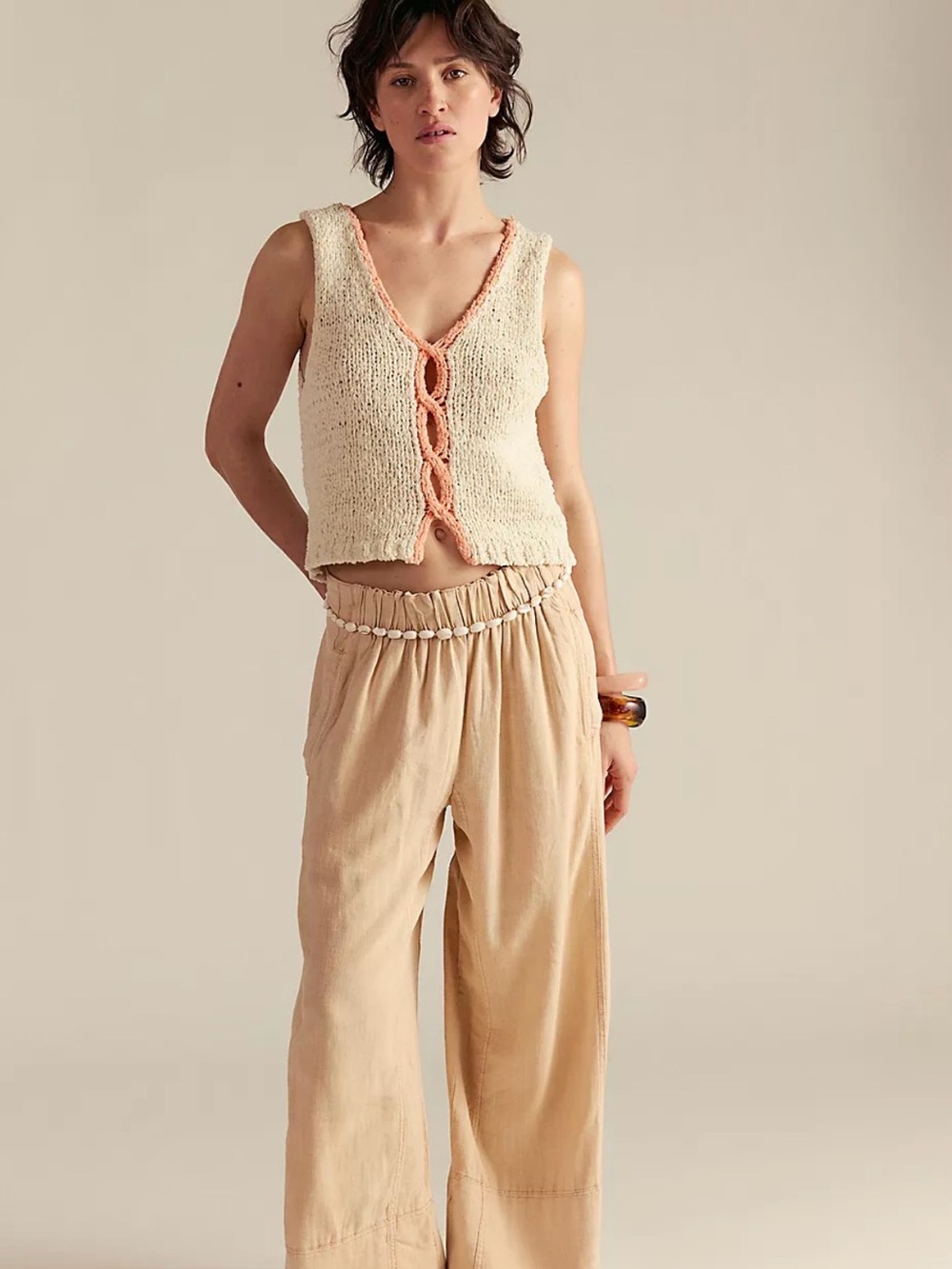 Free people SICILY SWEATER SHELL - IVORY COMBO